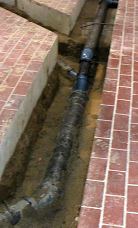 a recently replaced sewer line in Hialeah